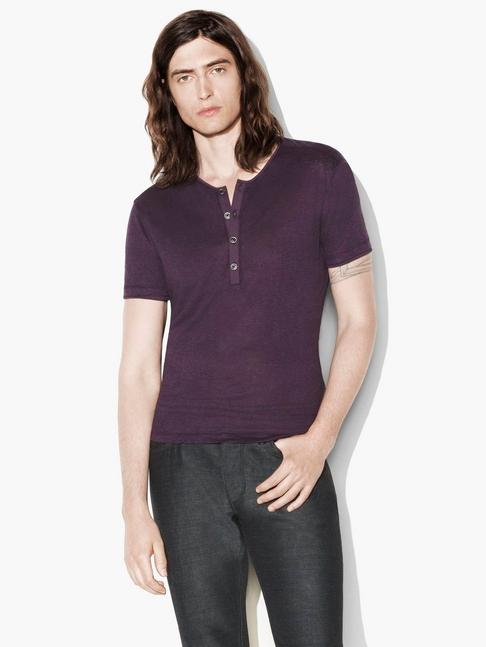 John Varvatos Linen Henley  Size: S
