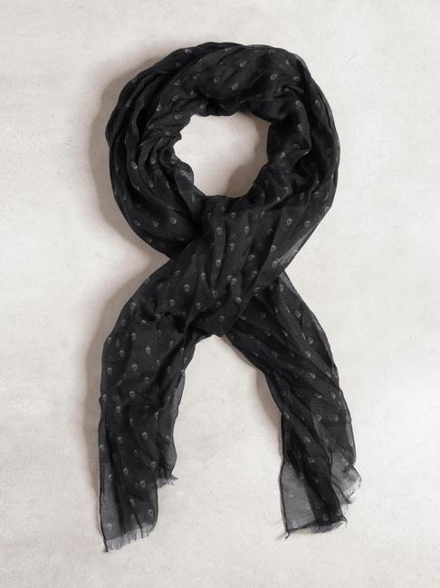 John Varvatos Salt And Pepper Mini Skull Scarf