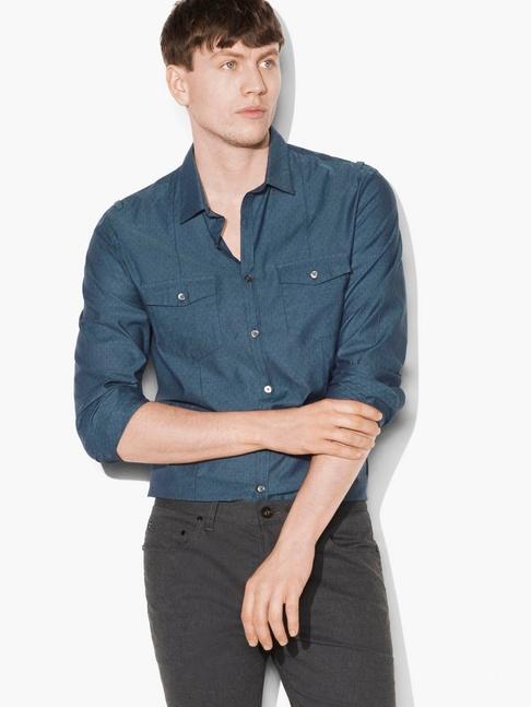 John Varvatos Patterned Military Shirt