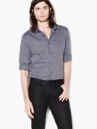 John Varvatos Slim Fit Rolled Sleeve Shirt Silver/black Size: S