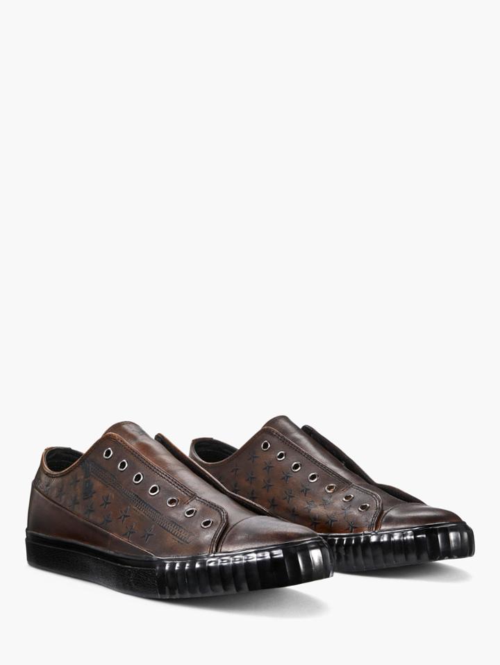 John Varvatos Laceless Low Top Chocolate Size: 8.5