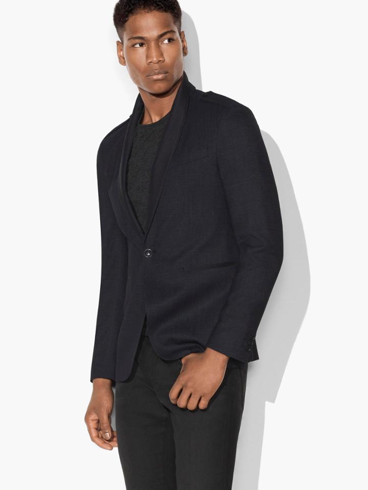 John Varvatos Satin Shawl Collar Jacket Midnight Size: 36