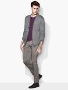 John Varvatos Jacquard Shawl Cardigan Dk Steel Htr Size: S