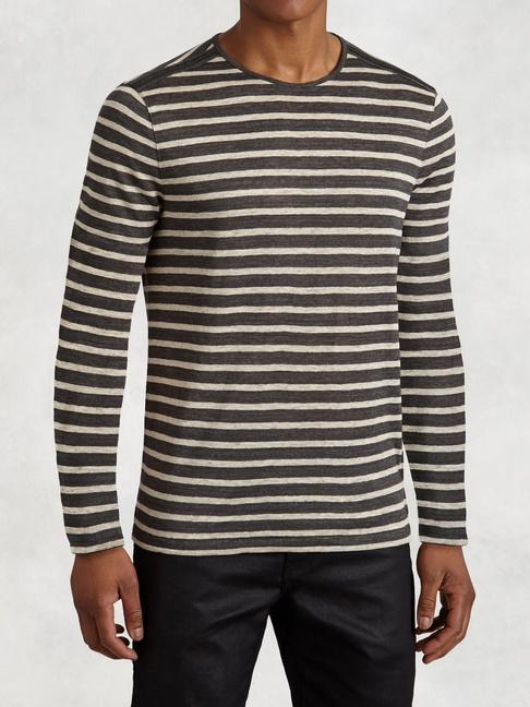 John Varvatos Striped Knit Crewneck