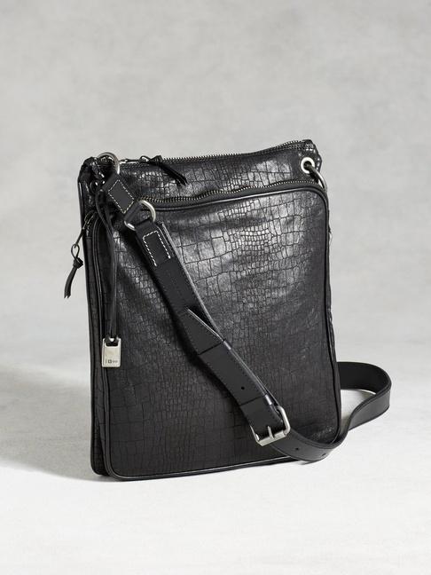 John Varvatos Croc-embossed Crossbody