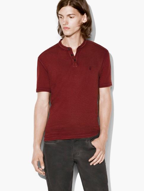 John Varvatos Pigment Rub Short Sleeve Henley  Size: Xs