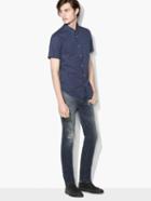 John Varvatos Star Print Shirt Dark Blue Size: Xs