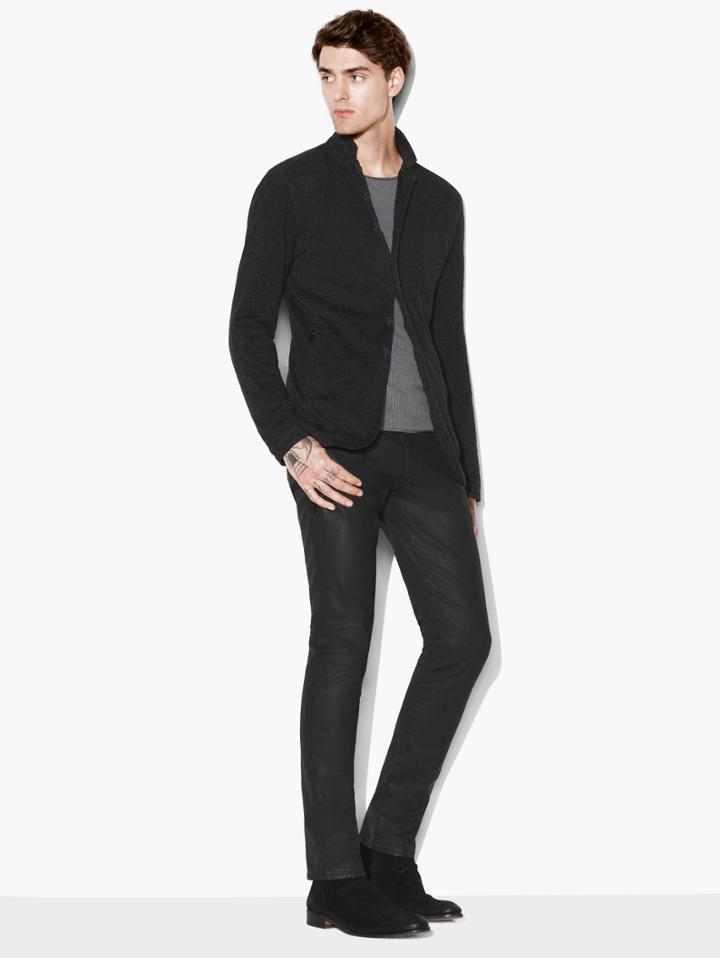 John Varvatos Button Front Sweater-jacket Coal Size: Xs