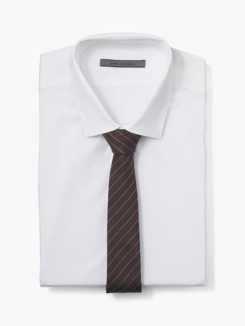 John Varvatos Collection Skinny Striped Tie Chocolate