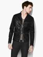 John Varvatos Leather Jacket With Chain Detail