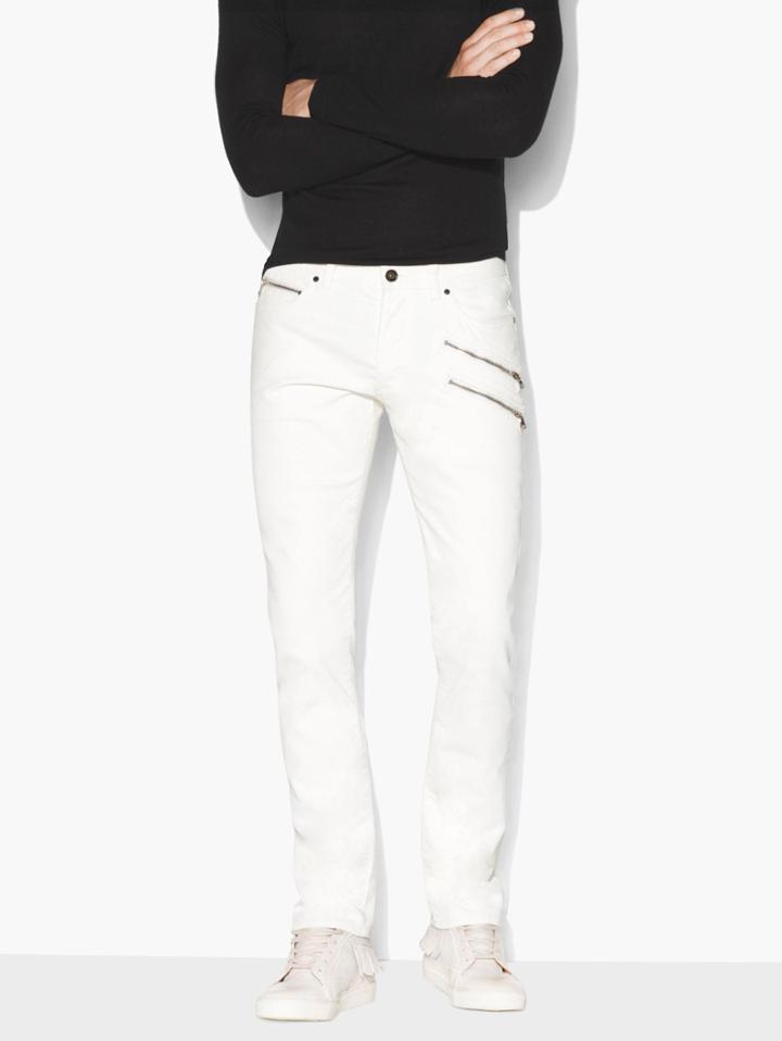 John Varvatos Zip-pocket Chelsea Jean White Size: 31 Rg