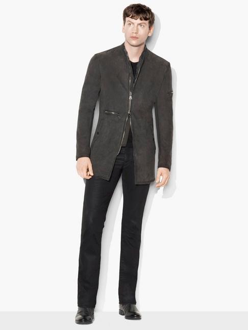 John Varvatos 3/4 Length Suede Jacket