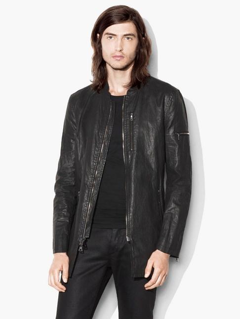 John Varvatos Elongated Linen Bomber Jacket