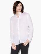 John Varvatos Band Collar Long Shirt White Size: Xs