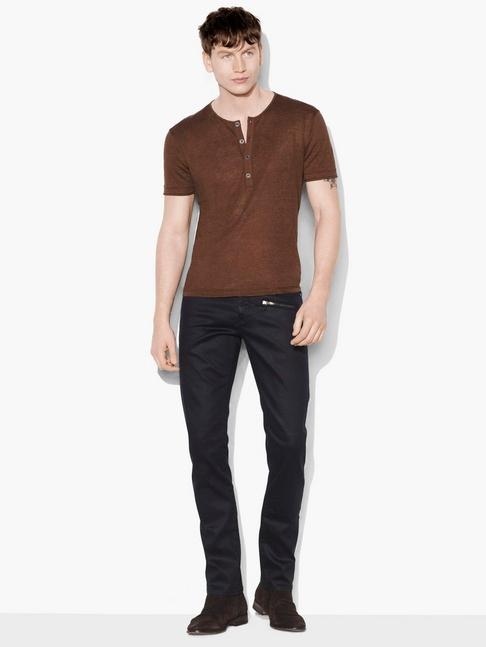 John Varvatos Linen Henley  Size: Xl