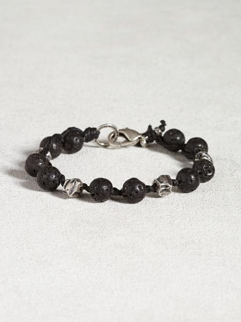 John Varvatos Black Lava Bead Bracelet