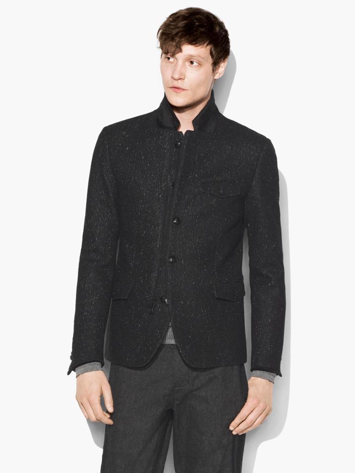 John Varvatos Notch Lapel Jacket Black/white Size: 38