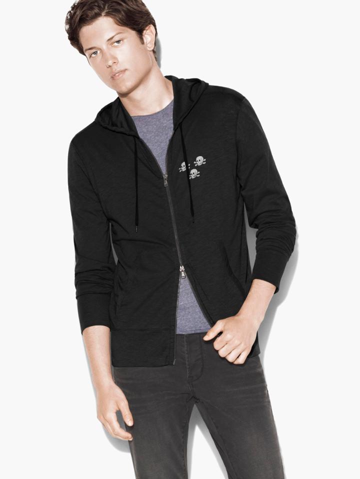 John Varvatos Skull Flag Hoodie Black Size: Xs