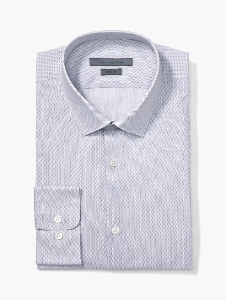 John Varvatos Trim Fit Dress Shirt W/stella Collar Black/white Size: 15.5r