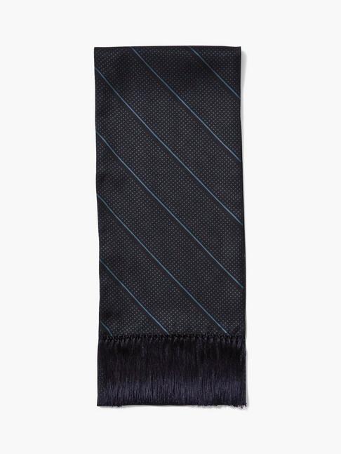 John Varvatos Striped Mini Dot Silk Scarf