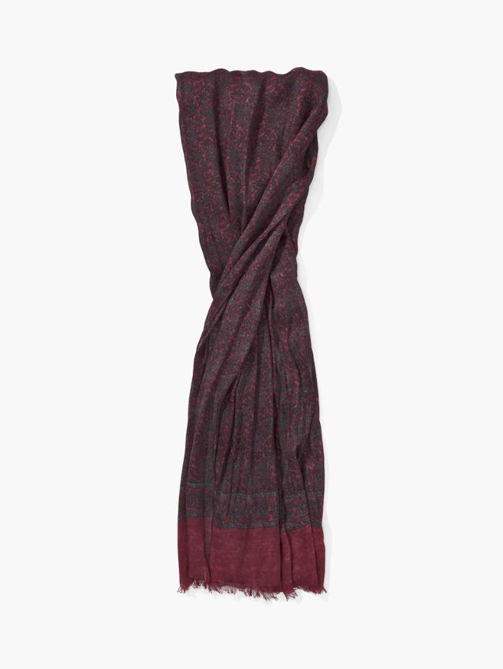 John Varvatos Woven Paisley Patterned Scarf Red