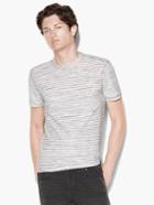 John Varvatos Short Sleeve Striped Crew White Size: Xs