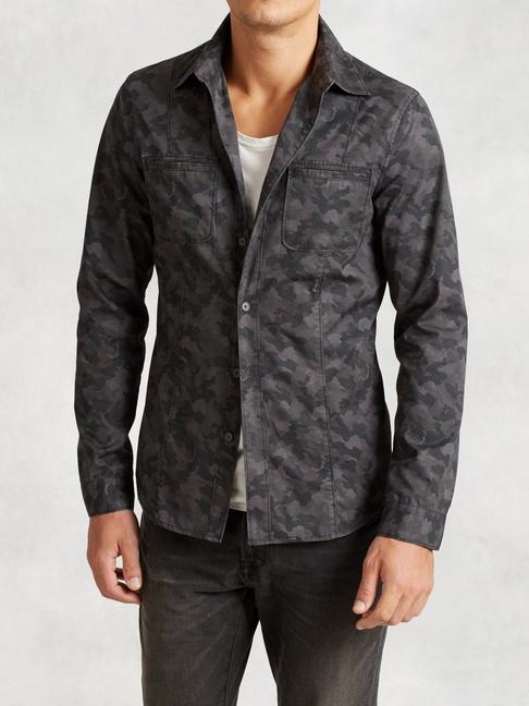 John Varvatos Cotton Camo Shirt Jacket