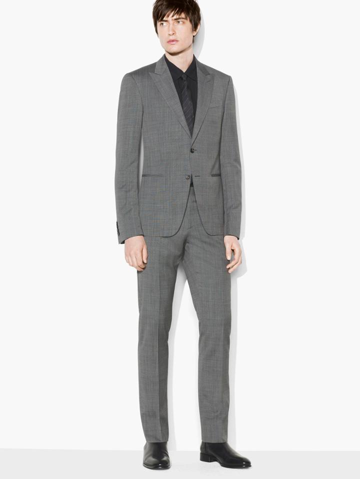 John Varvatos Jake Houndstooth Suit Black Velvet Size: 50 Rg
