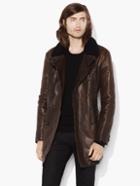 John Varvatos Double Breasted Leather Coat