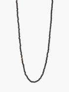 John Varvatos Beaded Lava & Brass Necklace Brume Black