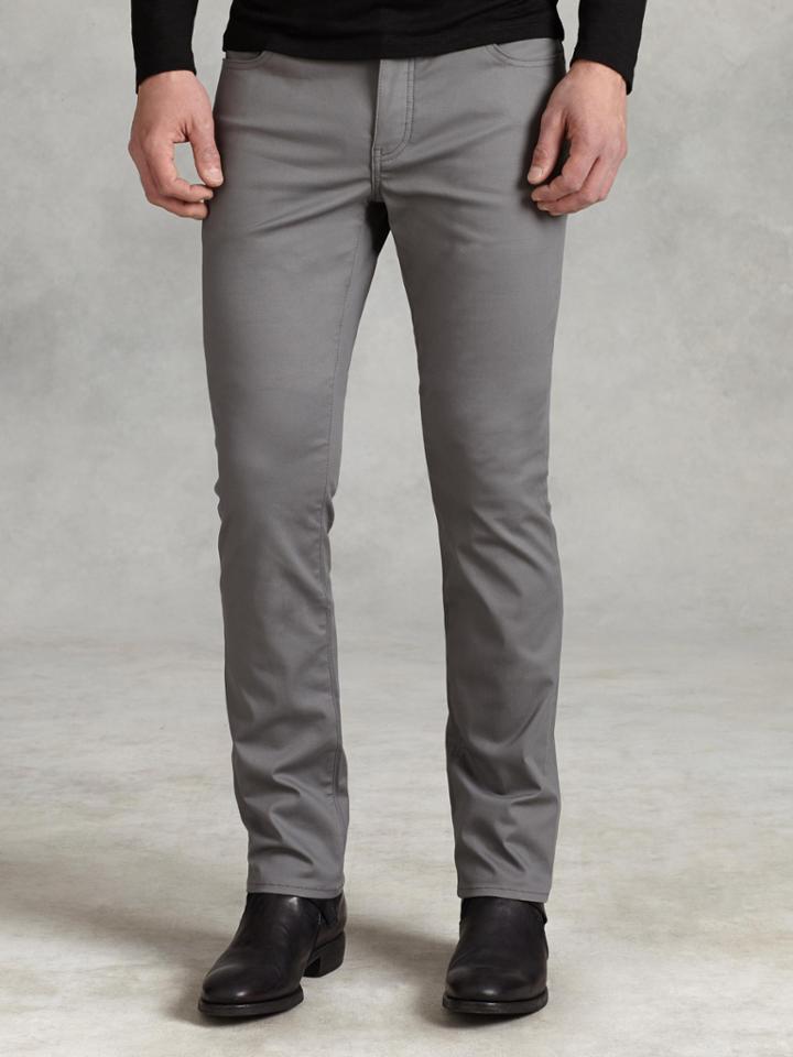 John Varvatos Woodward Cotton Canvas Jean Mediumium Grey Heather Size: 28 Rg