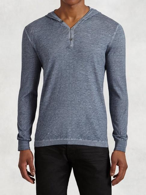 John Varvatos Pullover Button Hoodie