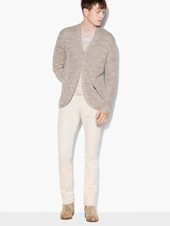 John Varvatos Hook & Bar Cardigan Ghost White Size: Xs