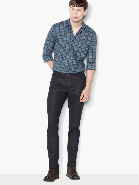John Varvatos Teal Plaid Shirt