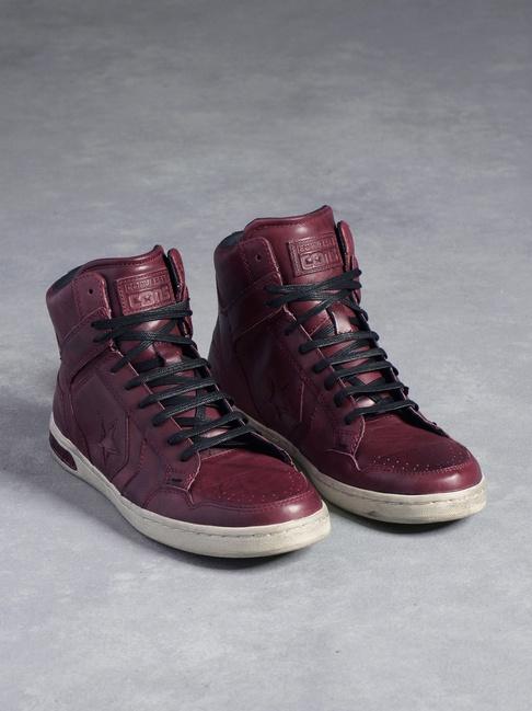 John Varvatos Burgundy Weapon High-top