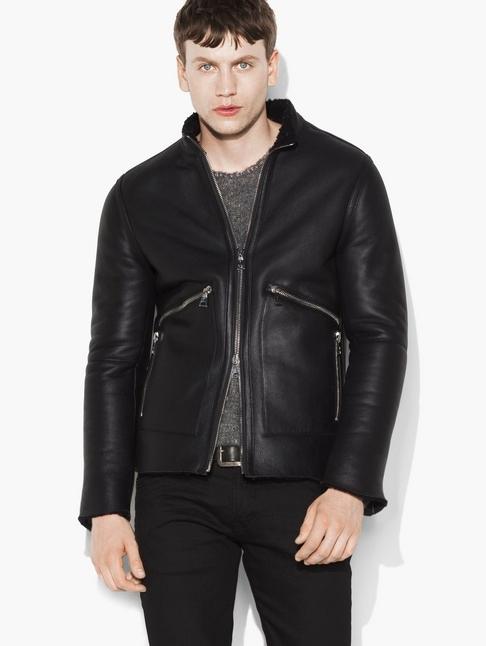 John Varvatos Shearling Moto Jacket