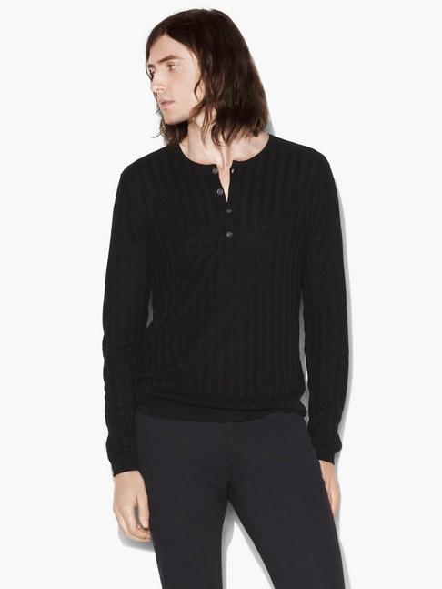 John Varvatos Long Sleeve Rib Henley