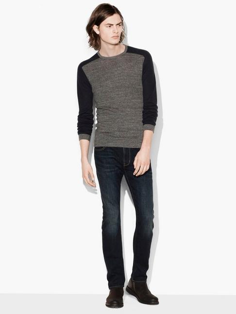 John Varvatos Saddle Shoulder Crewneck Sweater
