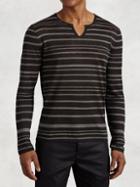 John Varvatos Linen Split Crewneck
