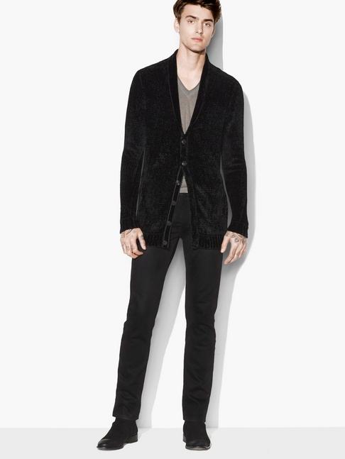 John Varvatos Chenille Cardigan Sweater