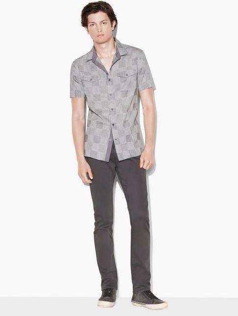 John Varvatos Short Sleeve Plaid Shirt  Size: S