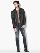 John Varvatos Distressed Biker Jacket Black Size: Xs