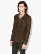 John Varvatos Faux Suede Military Shirt