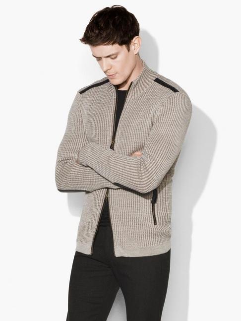 John Varvatos Twisted Cable Artisan Sweater Jacket