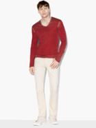 John Varvatos Artisan V-neck Sweater Red Clay Size: Xs