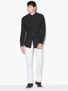 John Varvatos Garment Dyed  Slim Fit Band Collar Long Shirt