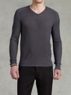 John Varvatos Mini Cable V-neck Sweater