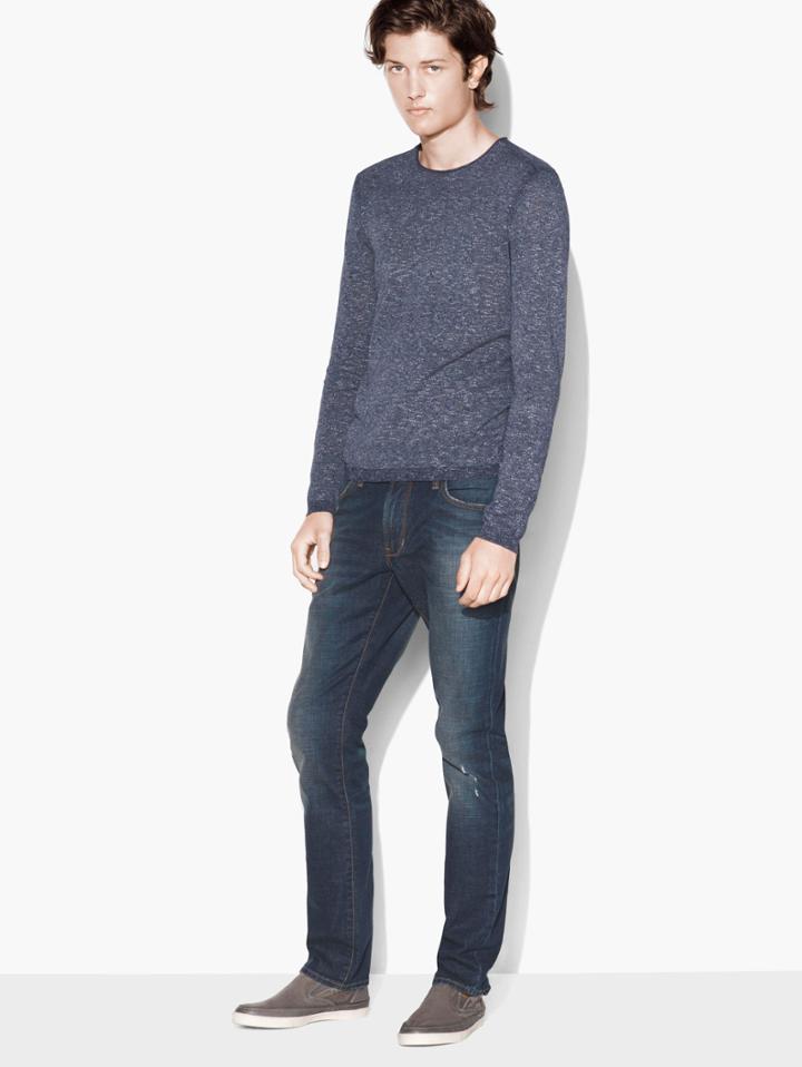John Varvatos Crewneck Sweater Officer Blue Size: S