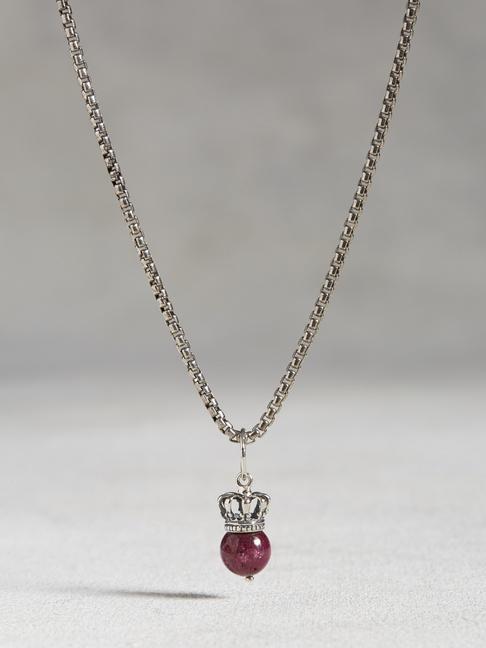 John Varvatos Crowned Ruby Ball And Chain Necklace