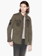 John Varvatos Military Shirt Jacket Olive Size: Xs